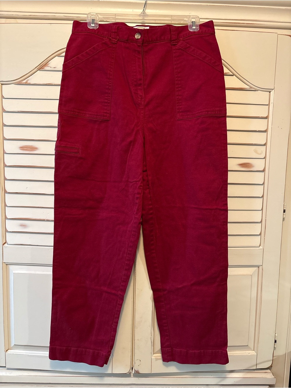 Talbots Deep Berry Straight-Leg Utility Pants